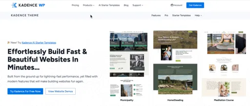 Kadence theme recommendation