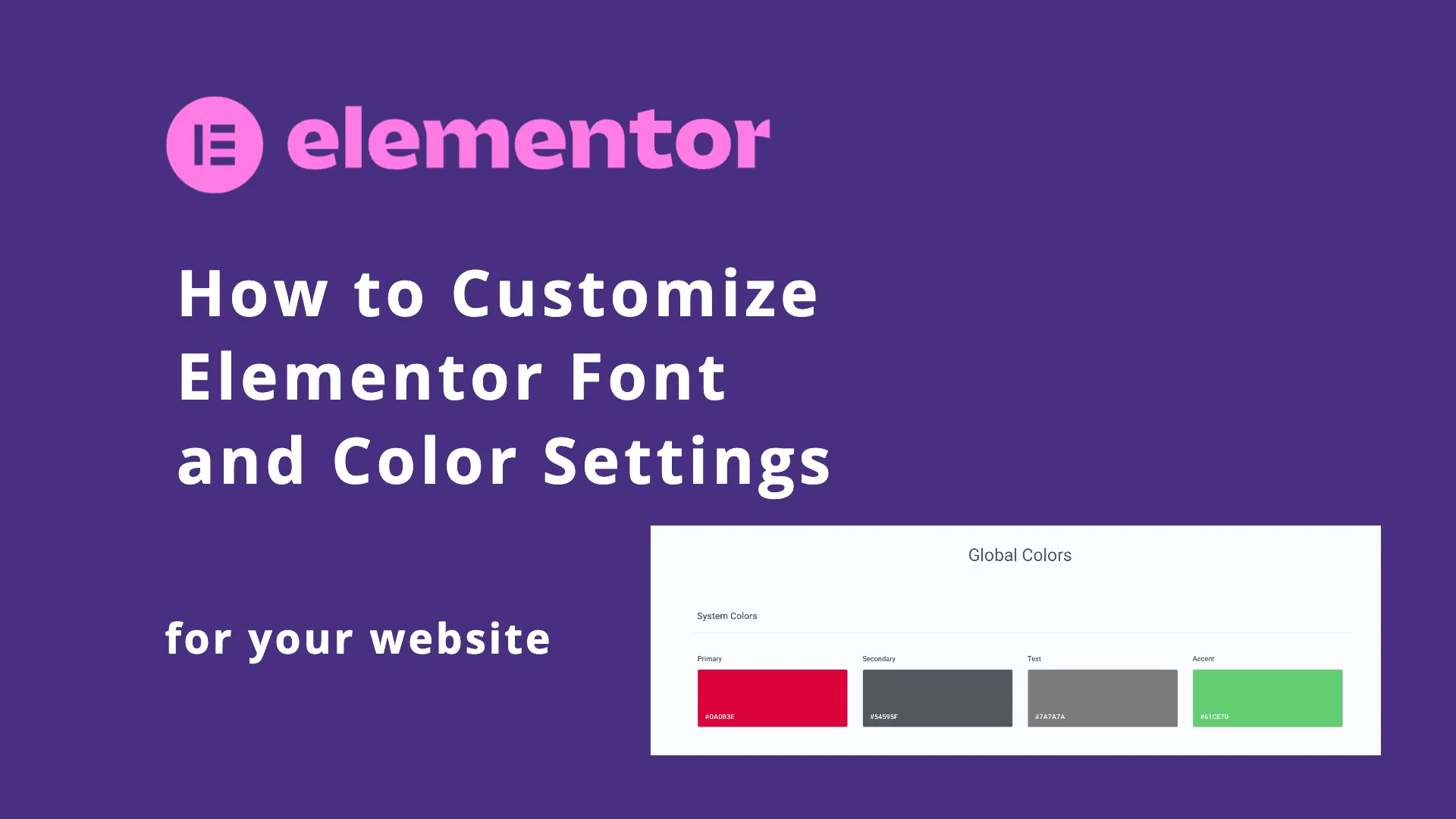 Elementor font and color settings